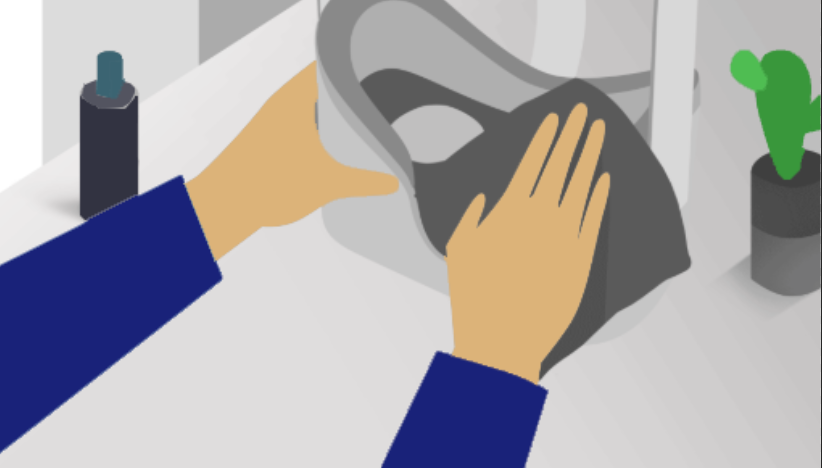 Hygiene instructions for VR headset